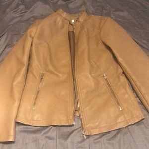 Brown leather jacket